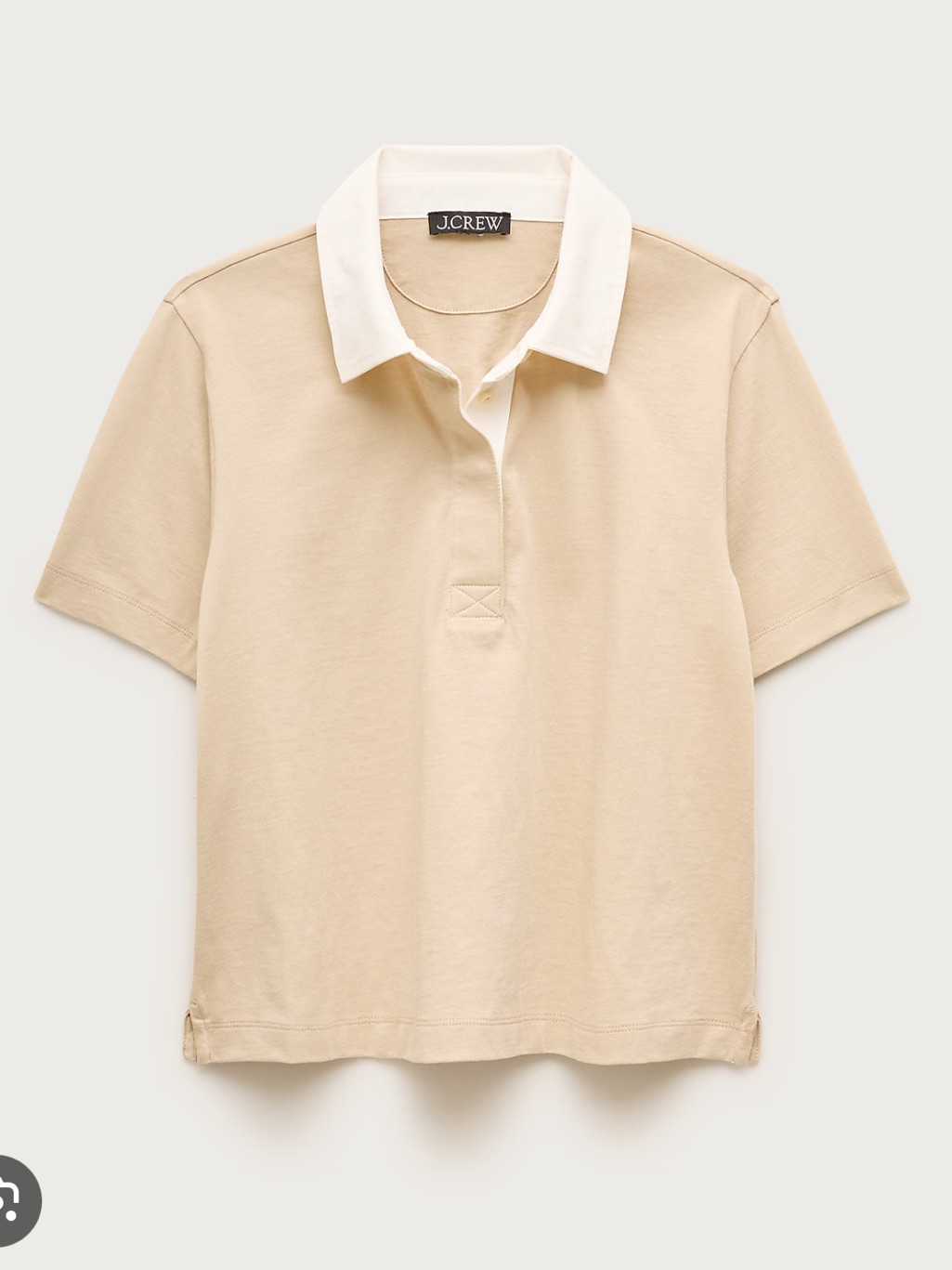 J.Crew Beige Polo With White Collar